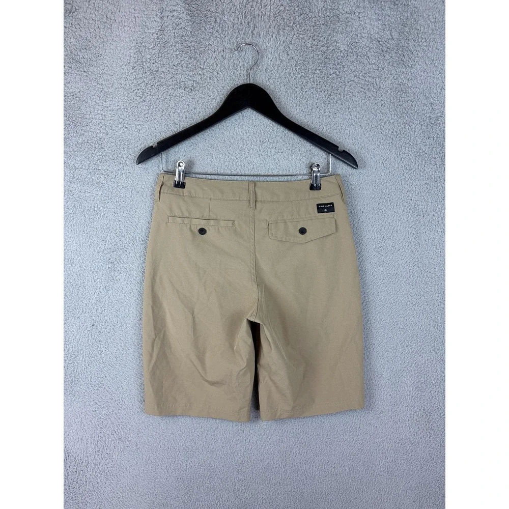Quiksilver Amphibian Shorts Mens 28 Beige Stretch Chino 10 Inseam Casual Golf